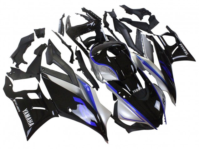 Billigste Yamaha YZF R3/R25 Motorrad Verkleidung 2022-2024 - Silber Blau Glanzendes Schwarz