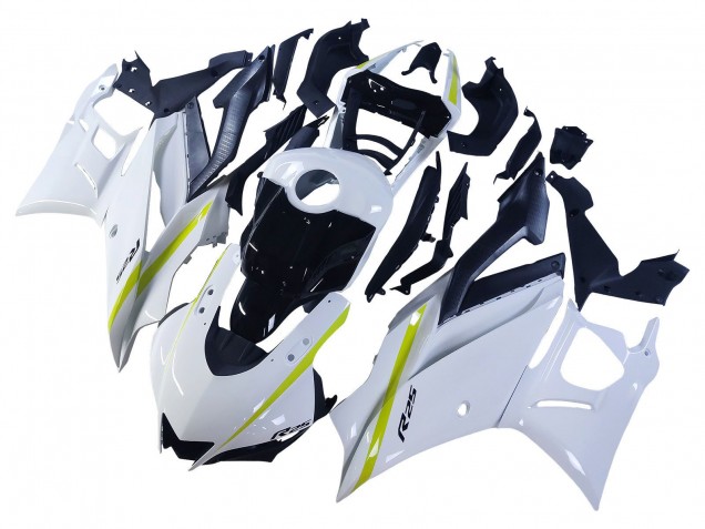 Billigste Yamaha YZF R3/R25 Motorrad Verkleidung 2022-2024 - Weiss Gelb Schwarz