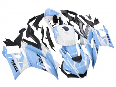 Billigste Yamaha YZF R3/R25 Motorrad Verkleidung 2022-2024 - Weiss Hellblau