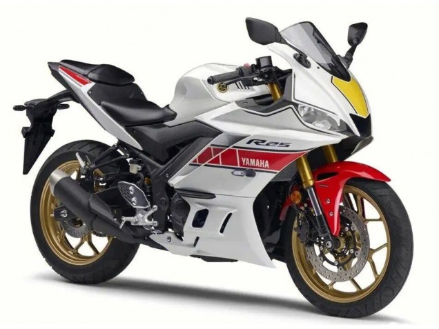 Billigste Yamaha YZF R3/R25 Motorrad Verkleidung 2022-2024 - Weiss Rot Schwarz