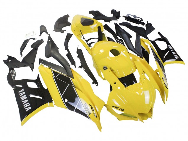 Billigste Yamaha YZF R3/R25 Motorrad Verkleidung 2022-2024 - Gelb Schwarz
