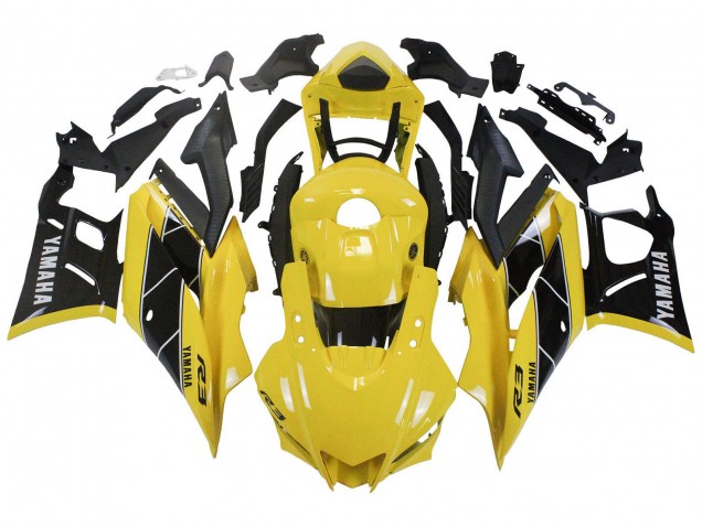 Billigste Yamaha YZF R3/R25 Motorrad Verkleidung 2022-2024 - Gelb Schwarz
