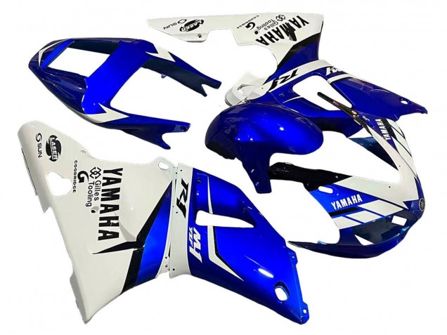 Billigste Yamaha YZF 1000 R1 Motorrad Verkleidung 1998-1999 - Weiss Blau Schwarz