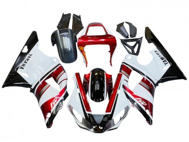 Billigste Yamaha YZF 1000 R1 Motorrad Verkleidung 2000-2001 - Rot Weiss Glanzendes Schwarz