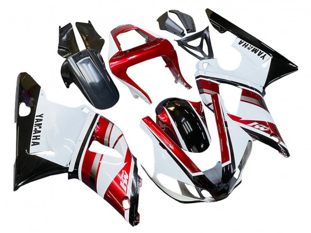Billigste Yamaha YZF 1000 R1 Motorrad Verkleidung 2000-2001 - Rot Weiss Glanzendes Schwarz