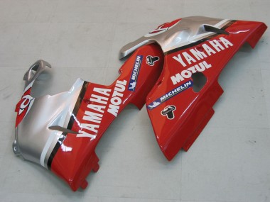 Billigste Yamaha YZF 1000 R1 Motorrad Verkleidung 2000-2001 - Silber Rot Fortuna Motul