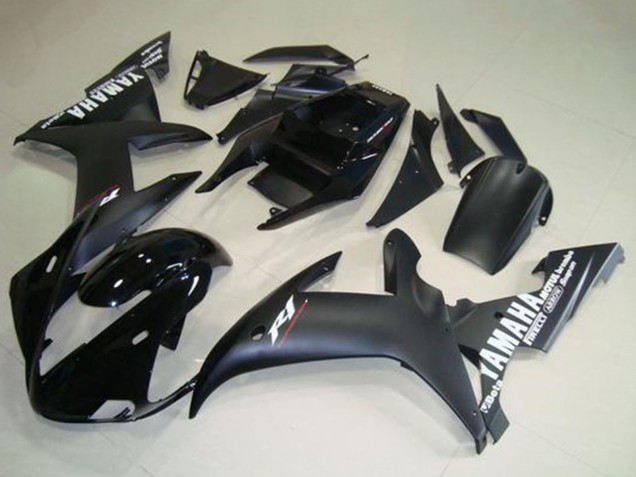 Billigste Yamaha YZF R1 Motorrad Verkleidung 2002-2003 - Glanzendes Schwarz Matt Schwarz Weiss Aufkleber