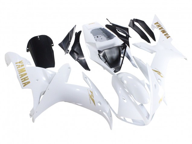 Billigste Yamaha YZF 1000 R1 Motorrad Verkleidung 2002-2003 - Weiss Gold Aufkleber