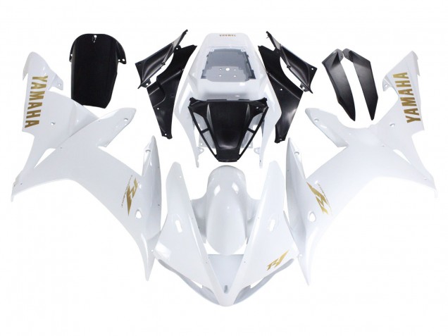 Billigste Yamaha YZF 1000 R1 Motorrad Verkleidung 2002-2003 - Weiss Gold Aufkleber