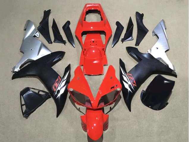 Billigste Yamaha YZF 1000 R1 Motorrad Verkleidung 2002-2003 - Rot Silber Matt Schwarz