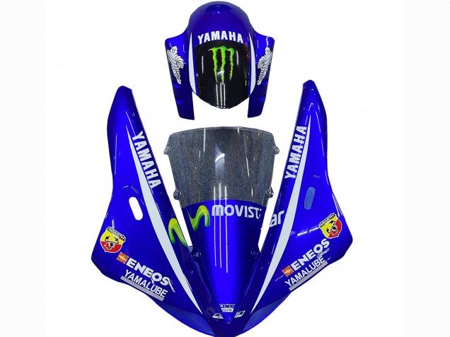 Billigste Yamaha YZF 1000 R1 Motorrad Verkleidung 2002-2003 - Blau Schwarz Grun MoviStar ENEOS Monster