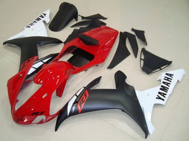 Billigste Yamaha YZF R1 Motorrad Verkleidung 2002-2003 - Rot Weiss Matt Schwarz
