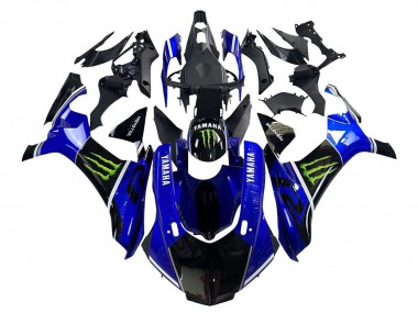 Billigste Yamaha YZF 1000 R1 Motorrad Verkleidung 2015-2019 - Blau Glanzendes Schwarz Grun Monster