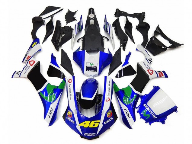 Billigste Yamaha YZF 1000 R1 Motorrad Verkleidung 2020-2025 - Weiss Blau Grun Schwarz MoviStar ENEOS Semakin Didepan 46