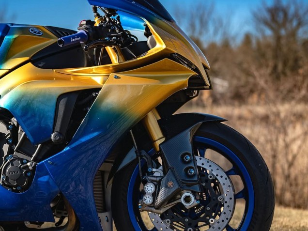 Billigste Yamaha YZF 1000 R1 Motorrad Verkleidung 2020-2025 - Blau Gold