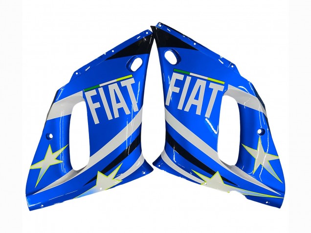 Billigste Yamaha YZF 600 R6 Motorrad Verkleidung 1998-2002 - Weiss Blau Neon Gelb Fiat Motul Michelin