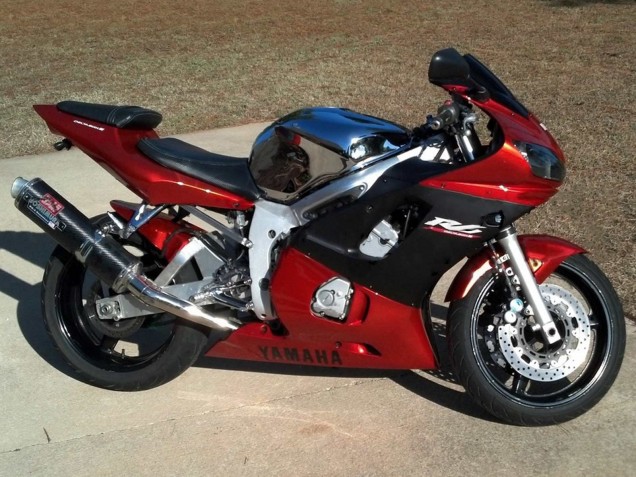 Billigste Yamaha YZF 600 R6 Motorrad Verkleidung 1998-2002 - Orange Matt Schwarz