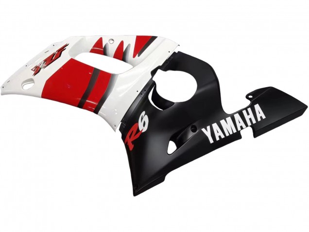 Billigste Yamaha YZF 600 R6 Motorrad Verkleidung 1998-2002 - Weiss Rot Glanzendes Schwarz