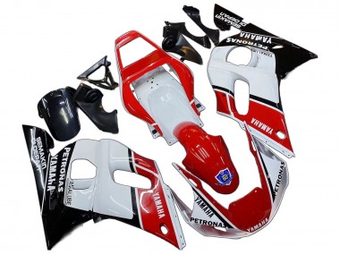 Billigste Yamaha YZF 600 R6 Motorrad Verkleidung 1998-2002 - Weiss Rot Schwarz Petronas Yamalube 50th