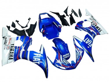 Billigste Yamaha YZF R6 Motorrad Verkleidung 2003-2004 - Weiss Blau Fiat Motul Kastinee
