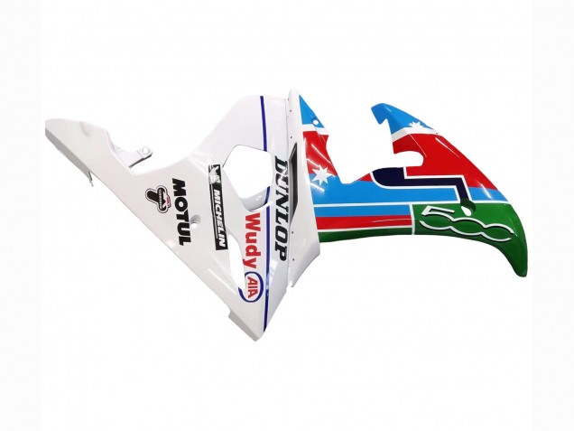 Billigste Yamaha YZF R6S Motorrad Verkleidung 2006-2009 - Weiss Blau Grun Rot Kastinee Dunlop Motul