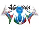 Billigste Yamaha YZF R6S Motorrad Verkleidung 2006-2009 - Weiss Blau Grun Rot Kastinee Dunlop Motul