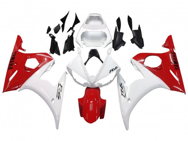 Billigste Yamaha YZF R6S Motorrad Verkleidung 2006-2009 - Weiss Rot