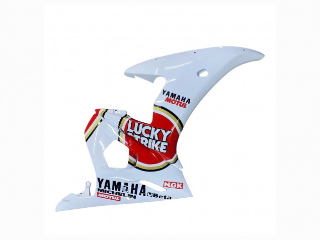 Billigste Yamaha YZF R6 Motorrad Verkleidung 2003-2004 - Weiss Rot Lucky Strike Motul