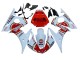 Billigste Yamaha YZF R6S Motorrad Verkleidung 2006-2009 - Weiss Rot Lucky Strike Motul