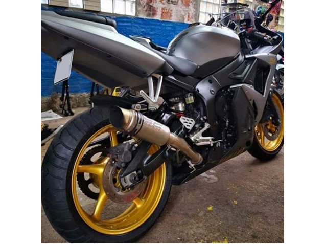 Billigste Yamaha YZF R6 Motorrad Verkleidung 2003-2004 - Matt Grau Matt Schwarz Gold Aufkleber