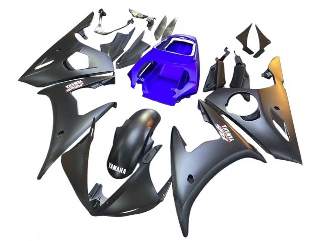 Billigste Yamaha YZF R6S Motorrad Verkleidung 2006-2009 - Blau Matt Schwarz