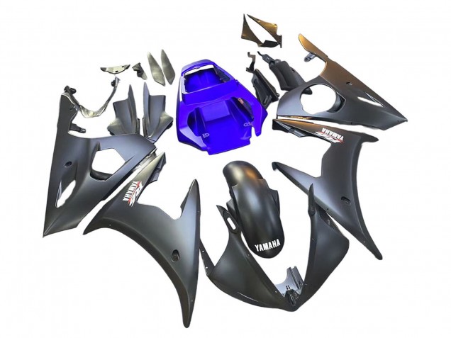 Billigste Yamaha YZF R6S Motorrad Verkleidung 2006-2009 - Blau Matt Schwarz