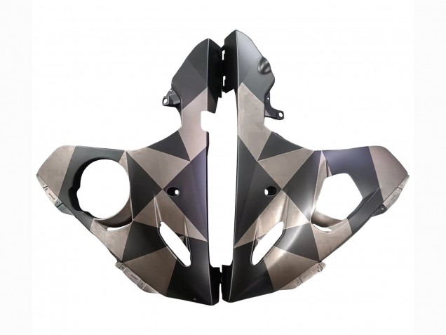 Billigste Yamaha YZF R6 Motorrad Verkleidung 2003-2004 - Grau Matt Schwarz Geometric