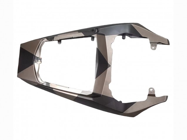 Billigste Yamaha YZF R6 Motorrad Verkleidung 2003-2004 - Grau Matt Schwarz Geometric