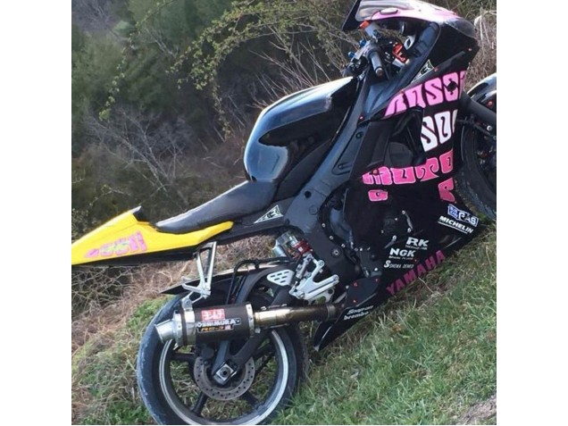 Billigste Yamaha YZF R6S Motorrad Verkleidung 2006-2009 - Gelb Rosa Glanzendes Schwarz Rossi Repsol 46