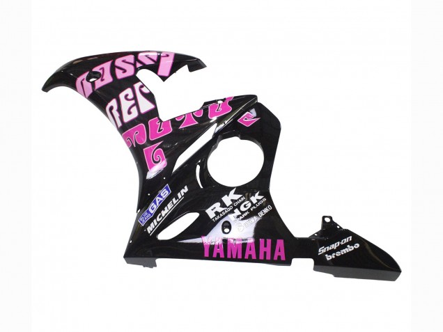 Billigste Yamaha YZF R6S Motorrad Verkleidung 2006-2009 - Gelb Rosa Glanzendes Schwarz Rossi Repsol 46