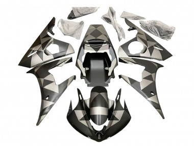 Billigste Yamaha YZF R6S Motorrad Verkleidung 2006-2009 - Schwarz Rot Gold BACARDI