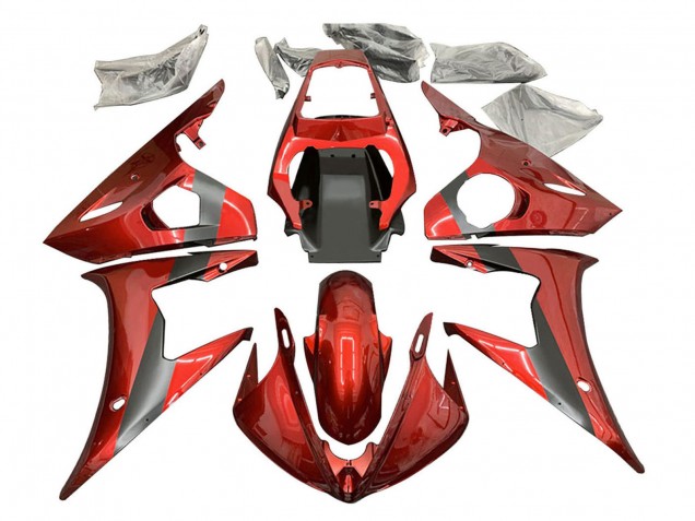 Billigste Yamaha YZF R6 Motorrad Verkleidung 2003-2004 - Rot Matt Schwarz