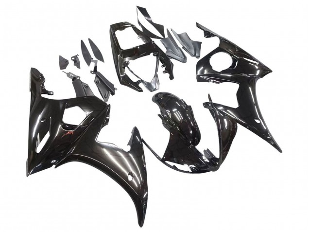 Billigste Yamaha YZF R6 Motorrad Verkleidung 2003-2004 - Glanzendes Schwarz
