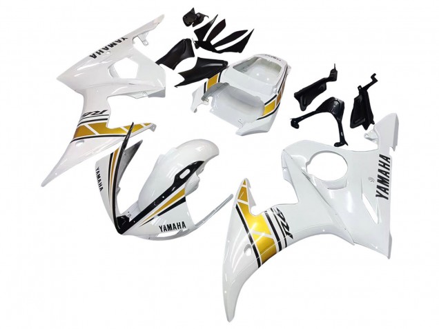 Billigste Yamaha YZF R6S Motorrad Verkleidung 2006-2009 - Weiss Gold