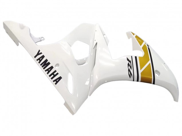 Billigste Yamaha YZF R6S Motorrad Verkleidung 2006-2009 - Weiss Gold