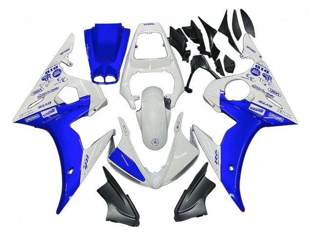Billigste Yamaha YZF 600 R6 Motorrad Verkleidung 2005 - Weiss Blau Yamalube