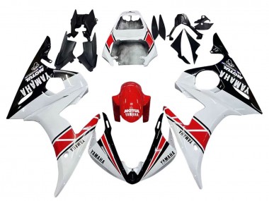 Billigste Yamaha YZF 600 R6 Motorrad Verkleidung 2005 - Weiss Schwarz Rot Motul