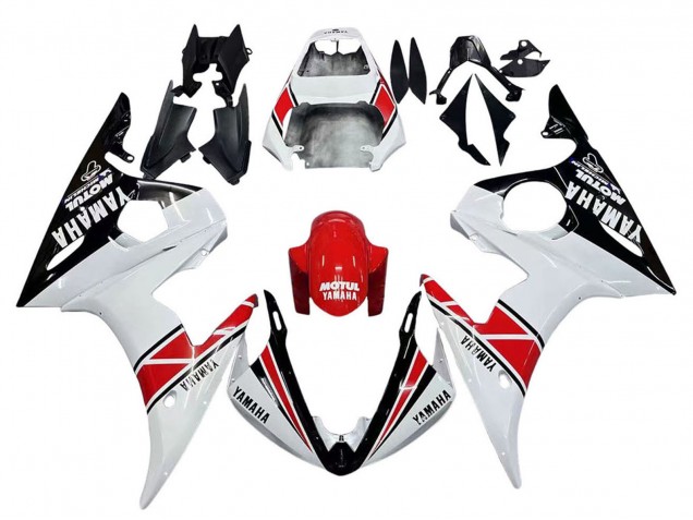 Billigste Yamaha YZF 600 R6 Motorrad Verkleidung 2005 - Weiss Schwarz Rot Motul