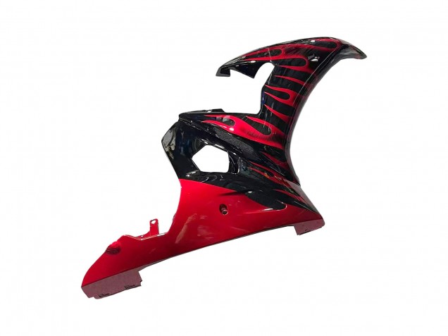 Billigste Yamaha YZF 600 R6 Motorrad Verkleidung 2005 - Schwarz mit Rot Flamme