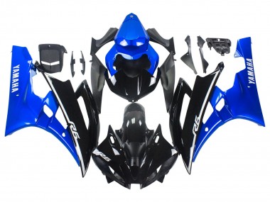 Billigste Yamaha YZF 600 R6 Motorrad Verkleidung 2006-2007 - Blau Glanzendes Schwarz
