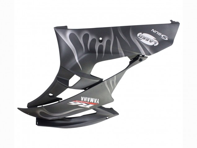 Billigste Yamaha YZF 600 R6 Motorrad Verkleidung 2006-2007 - Matt Schwarz Silber Flamme
