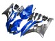 Billigste Yamaha YZF 600 R6 Motorrad Verkleidung 2006-2007 - Blau Weiss Glanzendes Schwarz