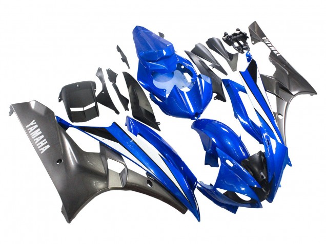 Billigste Yamaha YZF 600 R6 Motorrad Verkleidung 2006-2007 - Blau Weiss Glanzendes Schwarz