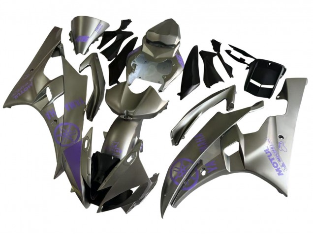 Billigste Yamaha YZF 600 R6 Motorrad Verkleidung 2006-2007 - Grau Lila Motul